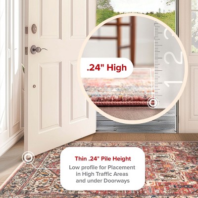 Harriet Orange Vintage Medallion Square Area Rug