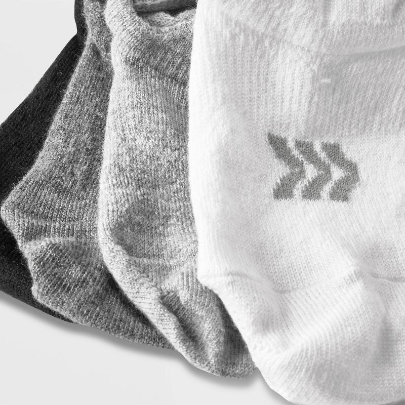 Women&#39;s 4pk Lightweight Front Tab Liner Athletic Socks - All In Motion&#8482; White/Heather Gray/Black 4-10, 4 of 5