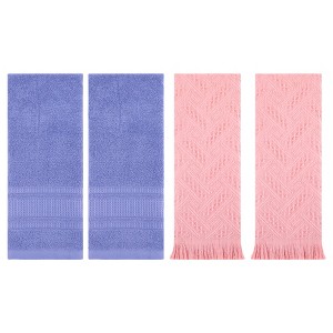 REGALWOVEN 4 Pcs Solid Cotton Soft Absorbent Waffle Hand Towel 13" x 29" - 1 of 4