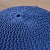GlasFlength Ottomans and Benches Portable Round Pouf Knitted Cotton Modern Elegant Simple Design for Living Room Indoor Outdoor, Blue, 20"*20"*14" - 3 of 4
