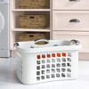 Redmon Comfort Grip Clothes Basket, Plastic Laundry Storage w/ 3 Handles, White - 3 of 3