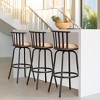 FurnitureR Adjustable Classic Barstools, 4PCS Bar Chairs with Back and Footrest Swivel Counter Height with Interchangeable Legs for Kitchen Island - 3 of 4