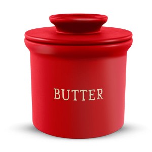 Kook Butter Keeper Dish, Ceramic Crock with Lid, For Soft Butter - 1 of 4
