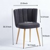 Modern Dining Chair Set of 2, with Iron Tube Wood Color Legs, Shorthair Cushions and Comfortable Backrest, for Dining Room, Living Room, Cafe - 2 of 4