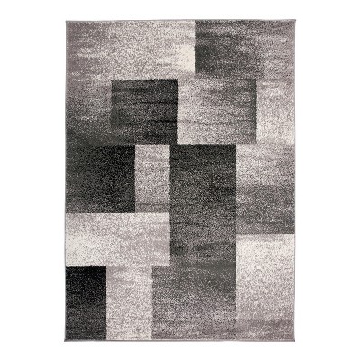 World Rug Gallery Contemporary Modern Geometric Boxes Area Rug - Gray 7 ...