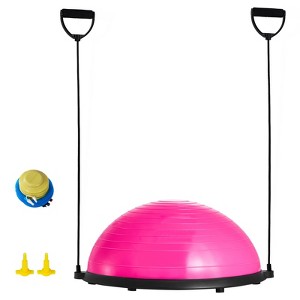 VEVOR Half Exercise Ball Trainer, 23 inch Balance Ball Trainer, 660lbs Capacity Stability Ball, Yoga Ball with Resistance Bands & Foot Pump - 1 of 4