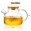 Itopfox Stovetop Safe Glass Teapot with Bamboo Lid and Removable Filter Spout, Clear Tea Kettle for Blooming and Loose Leaf Tea, Perfect for Camping - 2 of 4