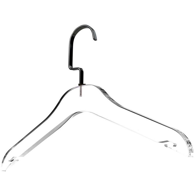 Designstyles Clear Acrylic Clothes Hangers, Heavy-Duty Closet Organizers with Shiny Black Chrome Hooks, Perfect for Suits and Sweaters - 10 Pack, 2 of 3