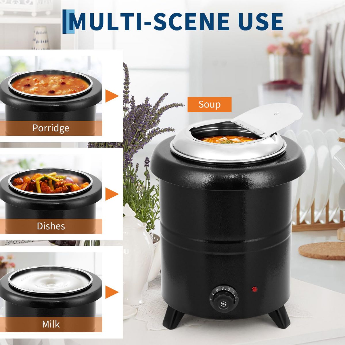 Commercial-Grade Stockpot with Rotating Lid, Removable Inner Pot, and Heat-Resistant Handle; Suitable for Restaurants, Buffets, Parties - thumbnail 6