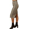 Women's Elastic Waist Back Slit Plaid Midi Skirt - Bloomero - 3 of 4
