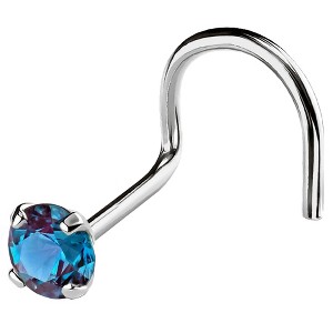 Jewelry Avalanche 22G 14K Gold Nose Screw Nose Stud with Alexandrite Gemstone - 1 of 3