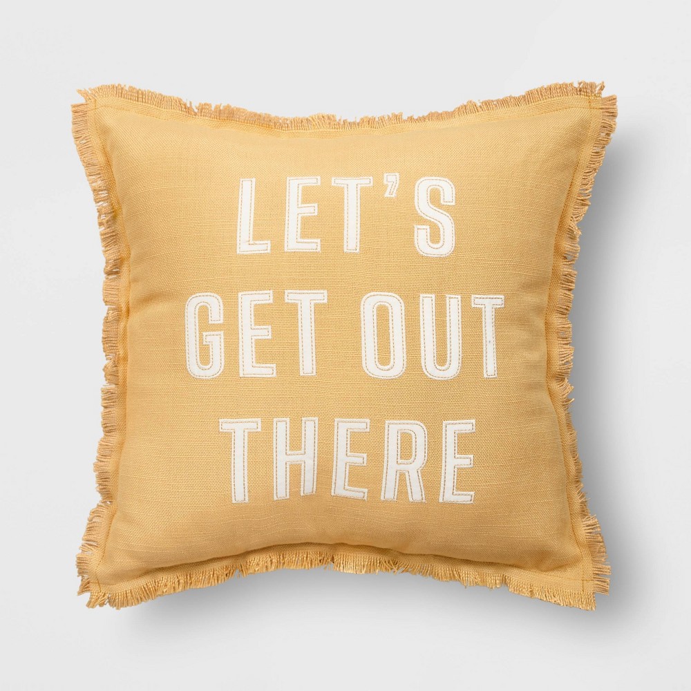 Photos - Pillow 'Let's Get Out There' Square Throw  - Room Essentials™