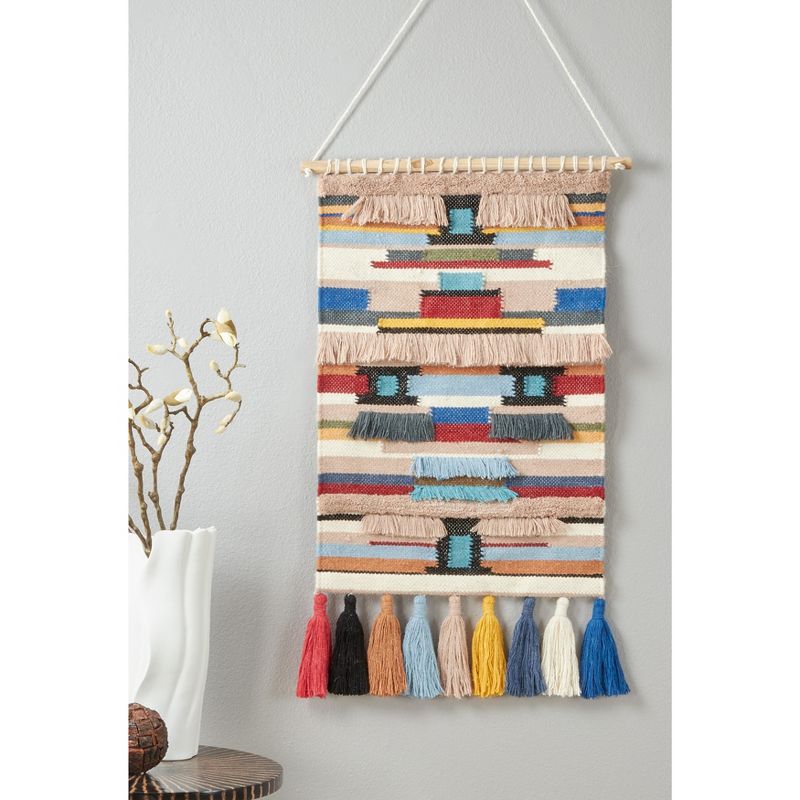 Saro Lifestyle Textured Woven Wall Hanging, 20"x36", Multi, 3 of 4