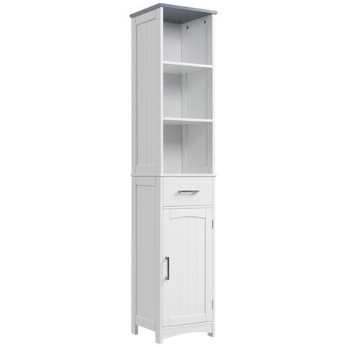  WEAFIEO 4-Tiers Bathroom Floor Cabinet Narrow Slim Gap Tower  Organizer Side Rolling Unit Towel Storage with Clear Drawers for Small  Space Laundry Living Room Fast Installation : Home & Kitchen