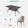 7-Piece Patio Table Chairs Set for 6, Outdoor Dining Set w/Umbrella Hole, Dining Table and Chairs w/Removable Cushions for Patio, Garden, Backyard - 3 of 4