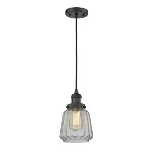 Chatham - 1 Light Cord Hung Mini Pendant In Art Deco Style-11 Inches Tall and 7 Inches Wide - 1 of 1