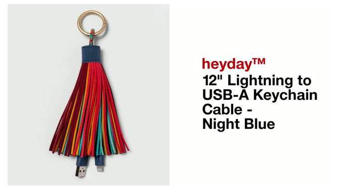 12" Lightning to USB-A Tassel Keychain Cable - heyday™, 2 of 5, play video