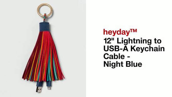 12" Lightning to USB-A Tassel Keychain Cable - heyday™, 2 of 5, play video