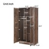 JUJABU 2-Door Wooden Wardrobe Armoire with LED, Hanging Rod and 4 Storage Shelves, - 3 of 4