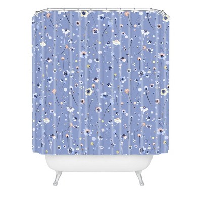 Ninola Design Soft Flowers Shower Curtain Blue - Deny Designs