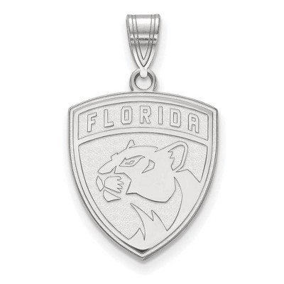 Black Bow Jewelry 14k White Gold Florida Panthers NHL Large Pendant
