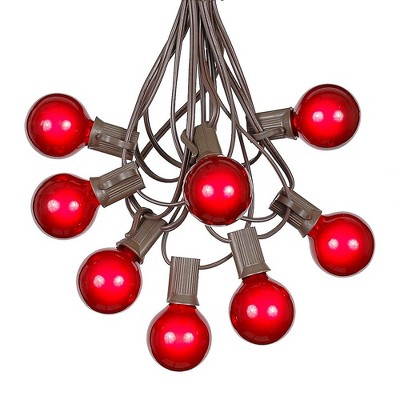 Novelty Lights 25 Feet G40 Globe Outdoor Patio String Lights, Brown Wire
