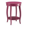 Okak 18"W Round Coffee Table with 1 Layer of Storage Sofa Couch Table for Small Spaces, Purple - 2 of 4