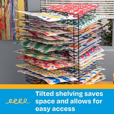 Black All-Steel Double Sided Wire Drying Rack with 50 Shelves