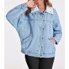 Imily Bela Chic Oversized Jean Jacket Cozy Fall Shacket Coat for Women - 4 of 4
