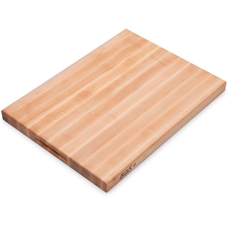 John Boos Platinum Commercial Edge Grain Maple Wood Reversible Food Prep Cutting Board Block with Side Handles, 1 of 8