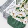 Women's Daisy 3pk Liner Socks - A New Day™ Green/Heather Gray/White 4-10: Cotton Blend, Seamless Toe, Hidden Gel Heel Grip - 3 of 3