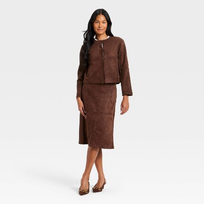A New Day Women's Suede Jacket - A New Day™ Brown S — фото 3