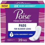 Poise Incontinence Pads & Postpartum Incontinence Pads  - 7 Drop - Ultra Absorbency - Long - 39ct