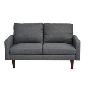 Linen Sofa Modern Couch Comfy Loveseat with Wooden Legs for Living Room, Bedroom, Office - 1 of 4