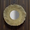 Slickblue Round Seagrass Wall Mirror 36" Natural Woven Frame 15" Central Mirror for Coastal Decor - 2 of 3