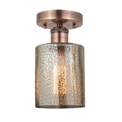 Cobbleskill - 1 Light Semi-Flush Mount In Art Deco Style-9.75 Inches Tall and 5 Inches Wide