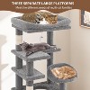 Tall Cat Tree Tower for Large Indoor Cats, Multi-Level Condo with Plush Perch & Sisal Posts - 3 of 4