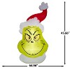Gemmy Christmas Airblown Inflatable Flat Grinch Head Giant Dr. Seuss, 10.5 ft Tall, Multicolored - 3 of 4