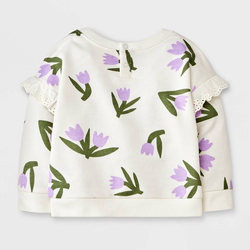 Baby Girls' Floral Sweatshirt - Cat & Jack™ Purple, 3 of 6