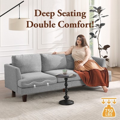 Gerrico 89" 3 Seater Sofa Couch with Deep Seats, Upholstered Sofa with Armrests, Comfy Couches for Living Room, Apartment and Office