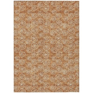 Terra Cotta Copper And Beige Geometric Washable Indoor Outdoor Area Rug - 1 of 4