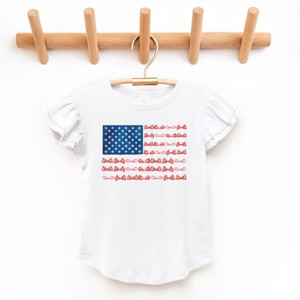 The Juniper Shop American Bow Flag Coquette Flutter Sleeve Tee - 1 of 4