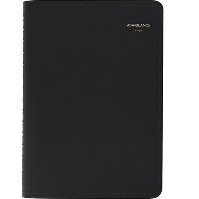 AT-A-GLANCE 2022 5" x 8" Daily Appointment Book Black 70-207-05-22