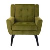 CAVINAS Linen/Velvet/Teddy/Leather Upholstered Accent Chair with Black Legs,Modern Upholstered Armchair with Wood Frame for Living Room - 4 of 4