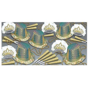 Beistle New Year Topaz Collection for 50 Assortment for 50 guests includes 125 items Gold - 1 of 2