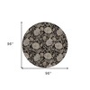 Black Taupe And Beige Floral Washable Indoor Outdoor Area Rug - 3 of 4