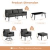 XIZZI Outdoor Woven Sling Sofa 6-Piece Set with Rotating Chair, Water-Resistant Fabric, Modern Patio Furniture - Black/Dark Gray/Light Gray - 3 of 4