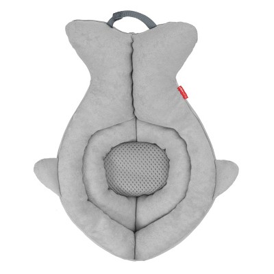 Gray Plush Terry Sink Baby Bather with Padded Whale Tail