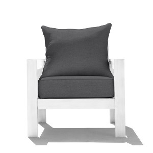 Honeycomb Outdoor Edisto Seat - White Aluminum Chair: Weather Resistant Modular Patio Lounge Furniture - 1 of 4