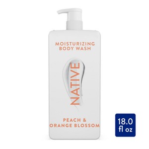 Native Moisturizing Body Wash Shea Butter for Women & Men - 24hr Hydration - Peach & Orange Blossom - Sulfate Free - Paraben Free - 18 fl oz - 1 of 4
